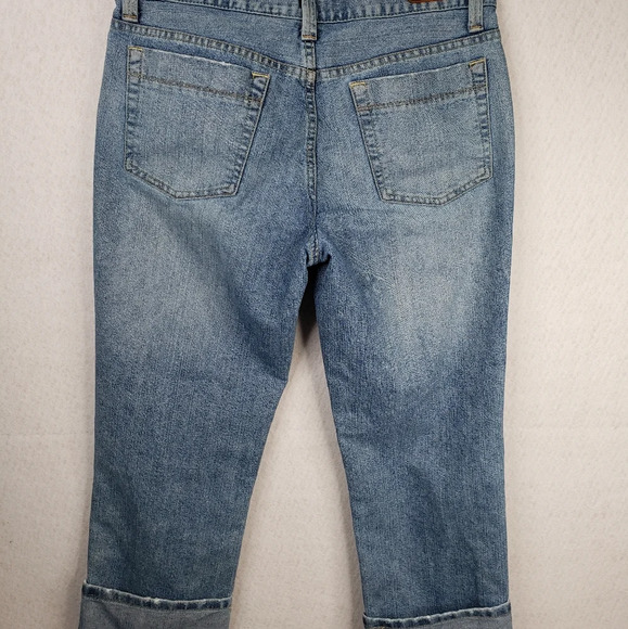 Calvin Klein Med/lite Wash Big Cuff Slight Stretch/Distress Blue Jean sz 33x24.5 - Picture 6 of 9